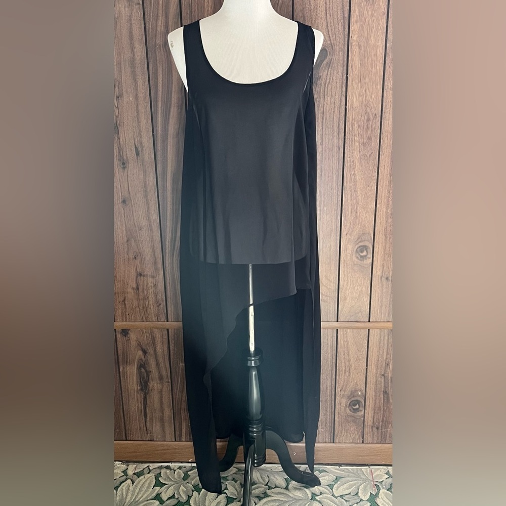Torrid Black Sheer Chiffon Top High Low Pullover Overlay Tank Sz 0 (L/12)